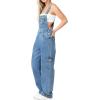 imageCicy Bell Womens Cargo Denim Overalls Revolt Utility Adjustable Straps Bib Jeans Jumpsuit Overalls Medium Wash Blue