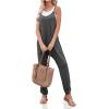 imageCicy Bell Womens Casual Sleeveless Waffle Jumpsuits Loose Knit Spaghetti Strap Romper Long Pants with PocketsDark Grey