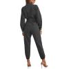 imageCicy Bell Womens Long Sleeve Utility Jumpsuits Elastic Waist Zip Up Long Pants Jogger Rompers