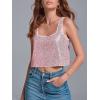 imageCicy Bell Womens Sequin Crop Tank Tops Cute Sleeveless Sparkly Camisole Blouse Cocktail Evening Party Tank ShirtsPink