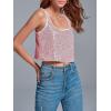 imageCicy Bell Womens Sequin Crop Tank Tops Cute Sleeveless Sparkly Camisole Blouse Cocktail Evening Party Tank ShirtsPink