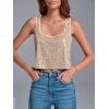 imageCicy Bell Womens Sequin Crop Tank Tops Cute Sleeveless Sparkly Camisole Blouse Cocktail Evening Party Tank ShirtsRose Gold