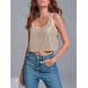 imageCicy Bell Womens Sequin Crop Tank Tops Cute Sleeveless Sparkly Camisole Blouse Cocktail Evening Party Tank ShirtsRose Gold