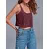 imageCicy Bell Womens Sequin Crop Tank Tops Cute Sleeveless Sparkly Camisole Blouse Cocktail Evening Party Tank ShirtsWine Red
