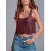 imageCicy Bell Womens Sequin Crop Tank Tops Cute Sleeveless Sparkly Camisole Blouse Cocktail Evening Party Tank ShirtsWine Red