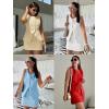 imageCicy Bell Womens Summer 2 Piece Outfits Crew Neck Sleeveless Fitted Blazer Vest Matching Sets Work Mini Skirt Suit Sets Light Blue