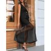 imageCicy Bell Womens Summer 2 Piece Outfits V Neck Sleeveless Blazer Waistcoat and Mesh Maxi Skirt Suit SetsBlack