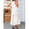 imageCicy Bell Womens Summer 2 Piece Outfits V Neck Sleeveless Blazer Waistcoat and Mesh Maxi Skirt Suit SetsWhite