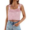 imageCicy Bell Womens Sequin Crop Tank Tops Cute Sleeveless Sparkly Camisole Blouse Cocktail Evening Party Tank ShirtsPink