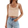 imageCicy Bell Womens Sequin Crop Tank Tops Cute Sleeveless Sparkly Camisole Blouse Cocktail Evening Party Tank ShirtsRose Gold