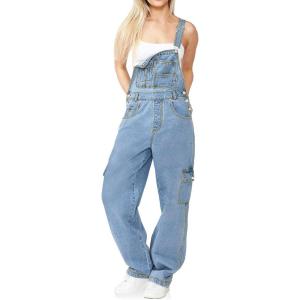 imageCicy Bell Womens Cargo Denim Overalls Revolt Utility Adjustable Straps Bib Jeans Jumpsuit Overalls