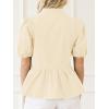 imageCicy Bell Womens Puff Sleeve Peplum Blouses Ruffle V Neck Summer Casual Tops Babydoll Loose Fit ShirtsApricot