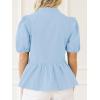 imageCicy Bell Womens Puff Sleeve Peplum Blouses Ruffle V Neck Summer Casual Tops Babydoll Loose Fit ShirtsSky Blue