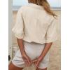 imageCicy Bell Womens Summer Button Down Shirts Short Sleeve Collared Dressy Casual Blouses Work Loose Fit TopsApricot