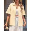 imageCicy Bell Womens Summer Button Down Shirts Short Sleeve Collared Dressy Casual Blouses Work Loose Fit TopsApricot