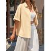 imageCicy Bell Womens Summer Button Down Shirts Short Sleeve Collared Dressy Casual Blouses Work Loose Fit TopsApricot