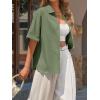 imageCicy Bell Womens Summer Button Down Shirts Short Sleeve Collared Dressy Casual Blouses Work Loose Fit TopsArmy Green