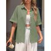 imageCicy Bell Womens Summer Button Down Shirts Short Sleeve Collared Dressy Casual Blouses Work Loose Fit TopsArmy Green