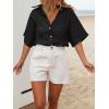 imageCicy Bell Womens Summer Button Down Shirts Short Sleeve Collared Dressy Casual Blouses Work Loose Fit TopsBlack