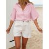 imageCicy Bell Womens Summer Button Down Shirts Short Sleeve Collared Dressy Casual Blouses Work Loose Fit TopsPink