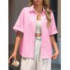 imageCicy Bell Womens Summer Button Down Shirts Short Sleeve Collared Dressy Casual Blouses Work Loose Fit TopsPink