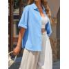 imageCicy Bell Womens Summer Button Down Shirts Short Sleeve Collared Dressy Casual Blouses Work Loose Fit TopsSky Blue