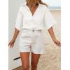 imageCicy Bell Womens Summer Button Down Shirts Short Sleeve Collared Dressy Casual Blouses Work Loose Fit TopsWhite
