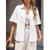 imageCicy Bell Womens Summer Button Down Shirts Short Sleeve Collared Dressy Casual Blouses Work Loose Fit TopsWhite