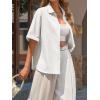 imageCicy Bell Womens Summer Button Down Shirts Short Sleeve Collared Dressy Casual Blouses Work Loose Fit TopsWhite