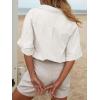 imageCicy Bell Womens Summer Button Down Shirts Short Sleeve Collared Dressy Casual Blouses Work Loose Fit TopsWhite