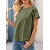 imageCicy Bell Womens Summer Pleated T Shirts Batwing Short Sleeve Casual Crew Neck Tunic Tops Loose Fit Basic TeesArmy Green