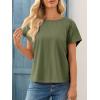 imageCicy Bell Womens Summer Pleated T Shirts Batwing Short Sleeve Casual Crew Neck Tunic Tops Loose Fit Basic TeesArmy Green
