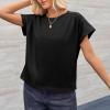 imageCicy Bell Womens Summer Pleated T Shirts Batwing Short Sleeve Casual Crew Neck Tunic Tops Loose Fit Basic TeesBlack