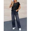 imageCicy Bell Womens Summer Pleated T Shirts Batwing Short Sleeve Casual Crew Neck Tunic Tops Loose Fit Basic TeesBlack