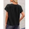 imageCicy Bell Womens Summer Pleated T Shirts Batwing Short Sleeve Casual Crew Neck Tunic Tops Loose Fit Basic TeesBlack