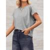imageCicy Bell Womens Summer Pleated T Shirts Batwing Short Sleeve Casual Crew Neck Tunic Tops Loose Fit Basic TeesGrey