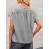 imageCicy Bell Womens Summer Pleated T Shirts Batwing Short Sleeve Casual Crew Neck Tunic Tops Loose Fit Basic TeesGrey