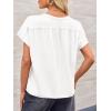 imageCicy Bell Womens Summer Pleated T Shirts Batwing Short Sleeve Casual Crew Neck Tunic Tops Loose Fit Basic TeesWhite