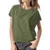 imageCicy Bell Womens Summer Pleated T Shirts Batwing Short Sleeve Casual Crew Neck Tunic Tops Loose Fit Basic TeesArmy Green