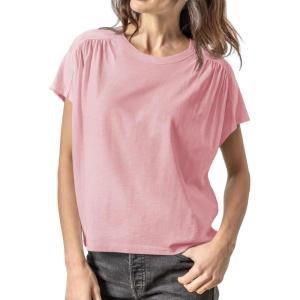 imageCicy Bell Womens Summer Pleated T Shirts Batwing Short Sleeve Casual Crew Neck Tunic Tops Loose Fit Basic TeesPink
