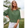 imageCicy Bell Womens Half Sleeve Cardigan Sweaters Cropped Button Down Tops Oversized Lightweight Ribbed Knit Summer OutfitsArmy Green