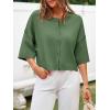 imageCicy Bell Womens Half Sleeve Cardigan Sweaters Cropped Button Down Tops Oversized Lightweight Ribbed Knit Summer OutfitsArmy Green