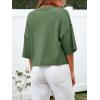 imageCicy Bell Womens Half Sleeve Cardigan Sweaters Cropped Button Down Tops Oversized Lightweight Ribbed Knit Summer OutfitsArmy Green
