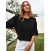 imageCicy Bell Womens Half Sleeve Cardigan Sweaters Cropped Button Down Tops Oversized Lightweight Ribbed Knit Summer OutfitsBlack