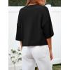 imageCicy Bell Womens Half Sleeve Cardigan Sweaters Cropped Button Down Tops Oversized Lightweight Ribbed Knit Summer OutfitsBlack