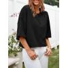 imageCicy Bell Womens Half Sleeve Cardigan Sweaters Cropped Button Down Tops Oversized Lightweight Ribbed Knit Summer OutfitsBlack