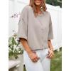 imageCicy Bell Womens Half Sleeve Cardigan Sweaters Cropped Button Down Tops Oversized Lightweight Ribbed Knit Summer OutfitsKhaki