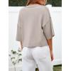 imageCicy Bell Womens Half Sleeve Cardigan Sweaters Cropped Button Down Tops Oversized Lightweight Ribbed Knit Summer OutfitsKhaki