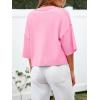 imageCicy Bell Womens Half Sleeve Cardigan Sweaters Cropped Button Down Tops Oversized Lightweight Ribbed Knit Summer OutfitsPink