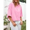 imageCicy Bell Womens Half Sleeve Cardigan Sweaters Cropped Button Down Tops Oversized Lightweight Ribbed Knit Summer OutfitsPink